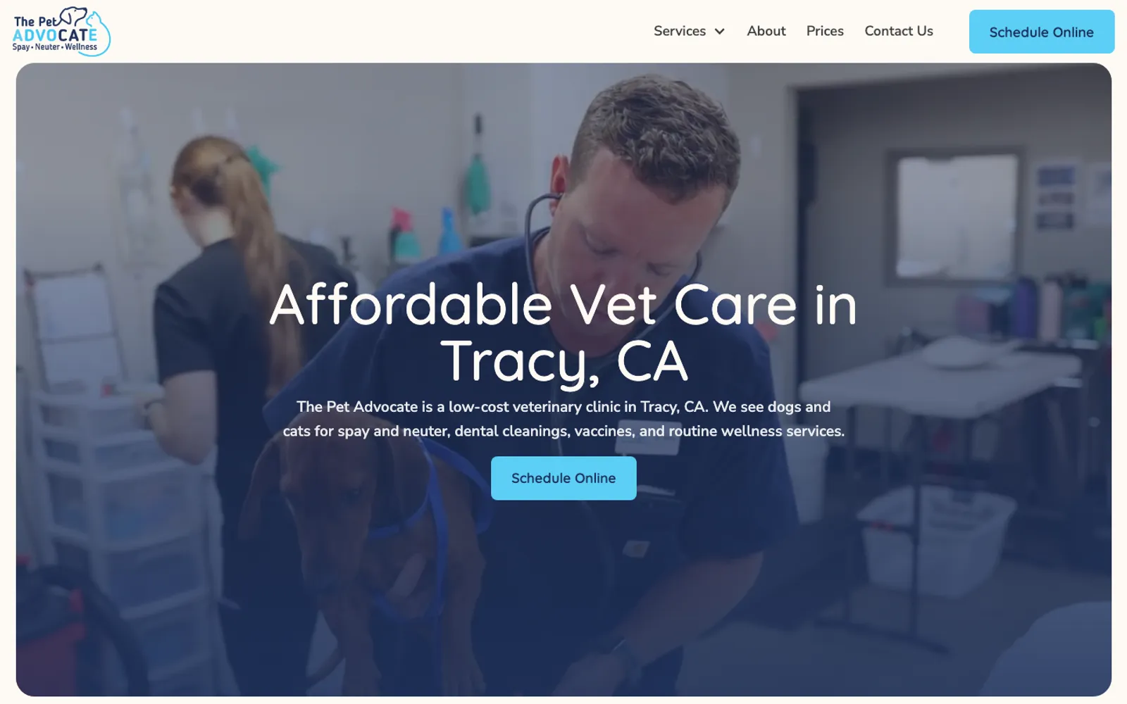 The Pet Advocate Veterinary Hospital homepage