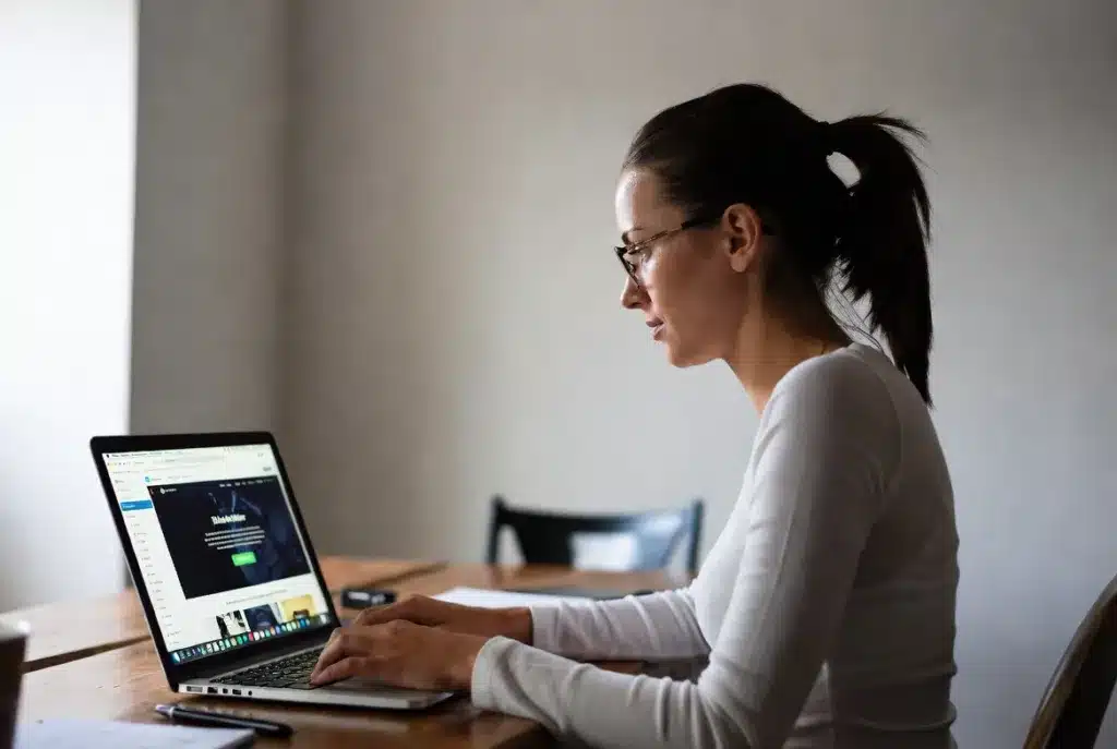 A web designer working on a webflow site.