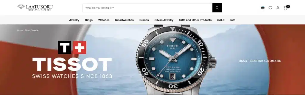 Tissot Seastar Lifestyle Screenshot, taken from the Laatukoru Website.
