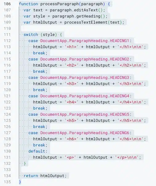 Apps Script sample from Google Docs template