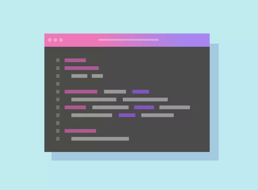 Graphic representation of a colorful application where you can write custom code